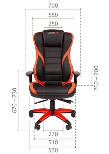 Игровое кресло CHAIRJET GAME 22 с регулируемыми подлокотниками и синхромеханизмом, экокожа, черный/красный